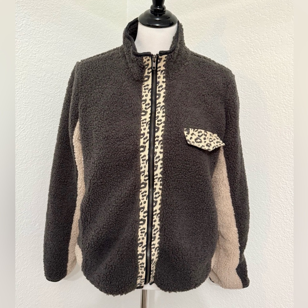 Mystree Color Block Zip Up Jacket